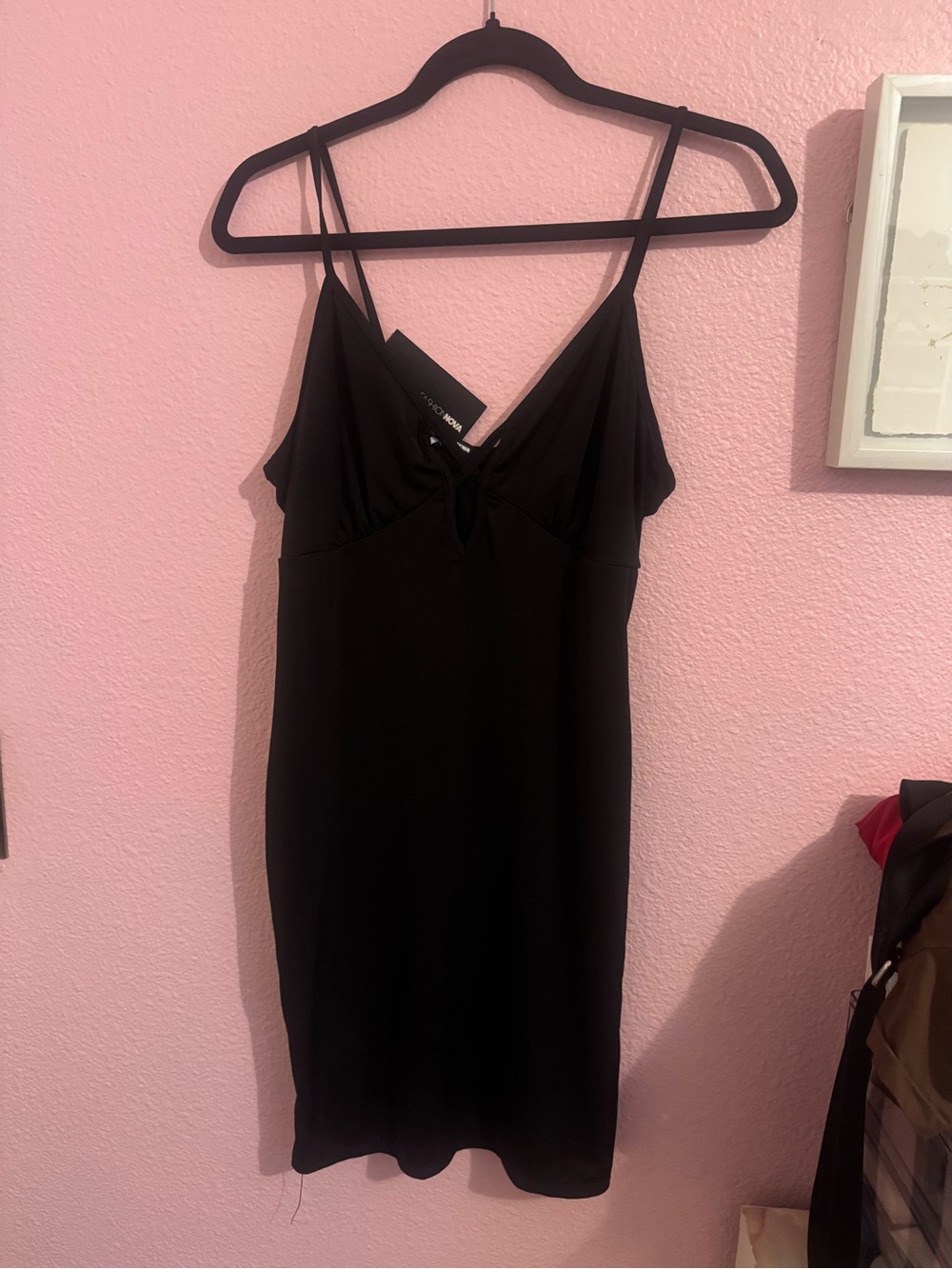 Fashion Nova Black Spaghetti Strap Slip Dress
